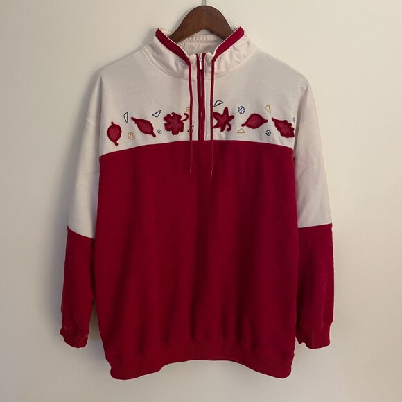 Women's Vintage Two-Piece Sweatsuit with Embroidery, Size 2X, Fair Condition - Picture 4 of 10